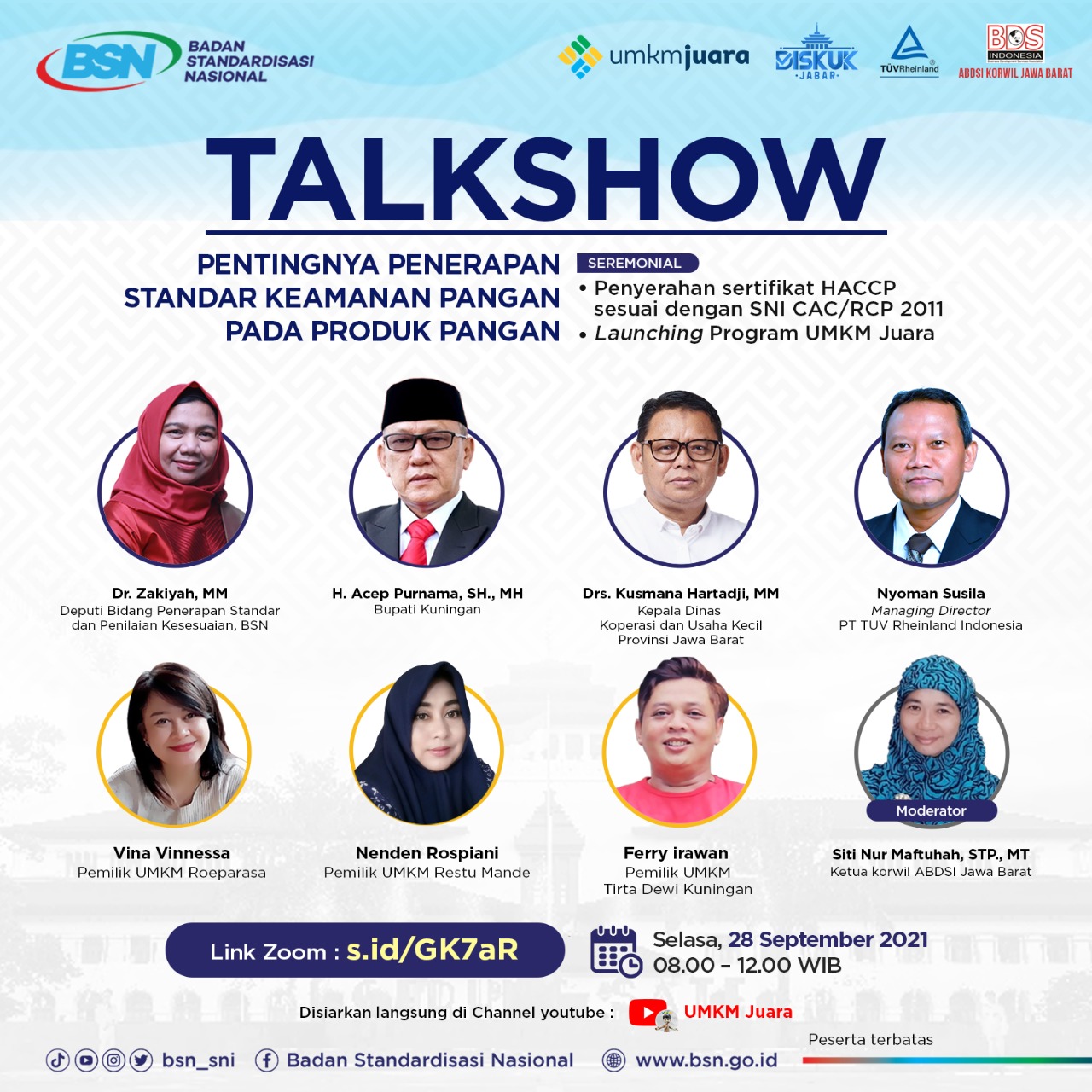 Talkshow BSN September 2021 Tirta Dewi Kuningan